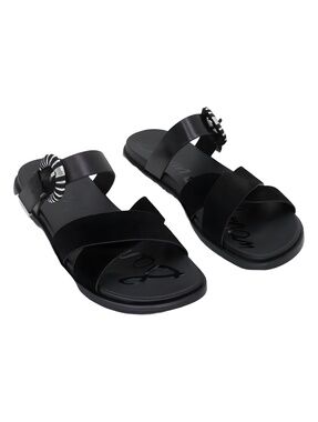 Sam Edelman Lucy Slide Sandals Black Suede Leather Size 10.5M